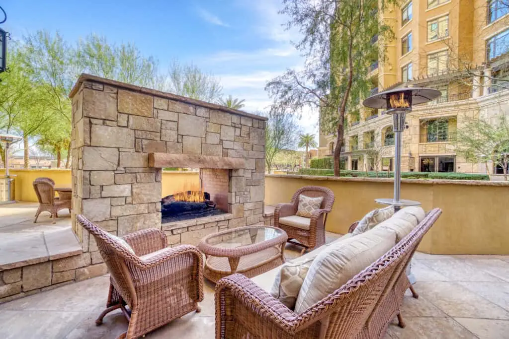 outdoor fireplace
